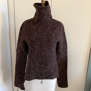 Celíne Wool Turtleneck Brown Sweater Womens XS